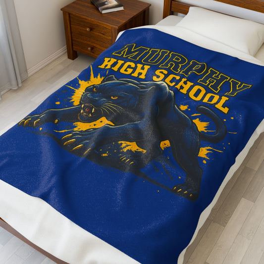Murphy High School Panther Velveteen Plush Blanket — Soft School Spirit Throw
