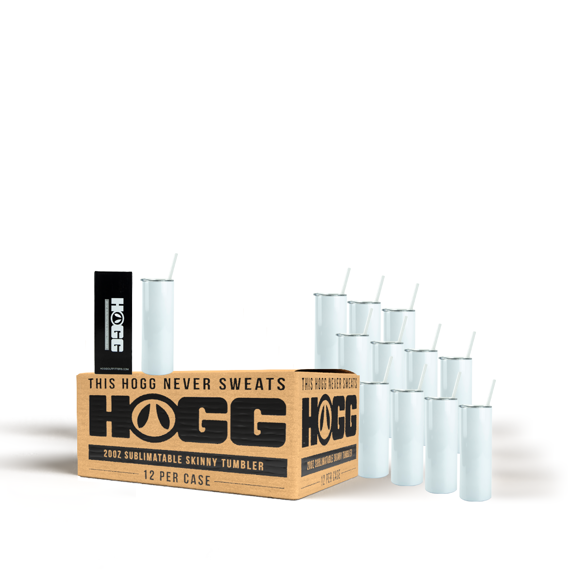 20 oz Sublimation Tumbler Blank – White Skinny Tumbler