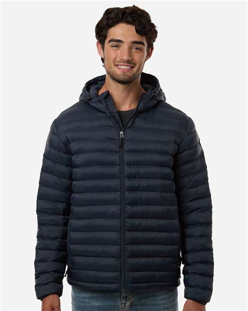 Weatherproof Men's Lightweight Poly-filled Hooded Puffer Jacket