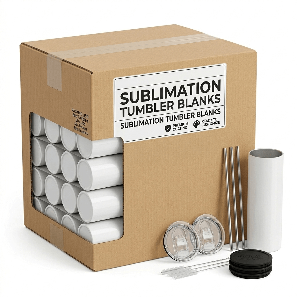 20 oz Sublimation Tumbler Blank – White Skinny Tumbler