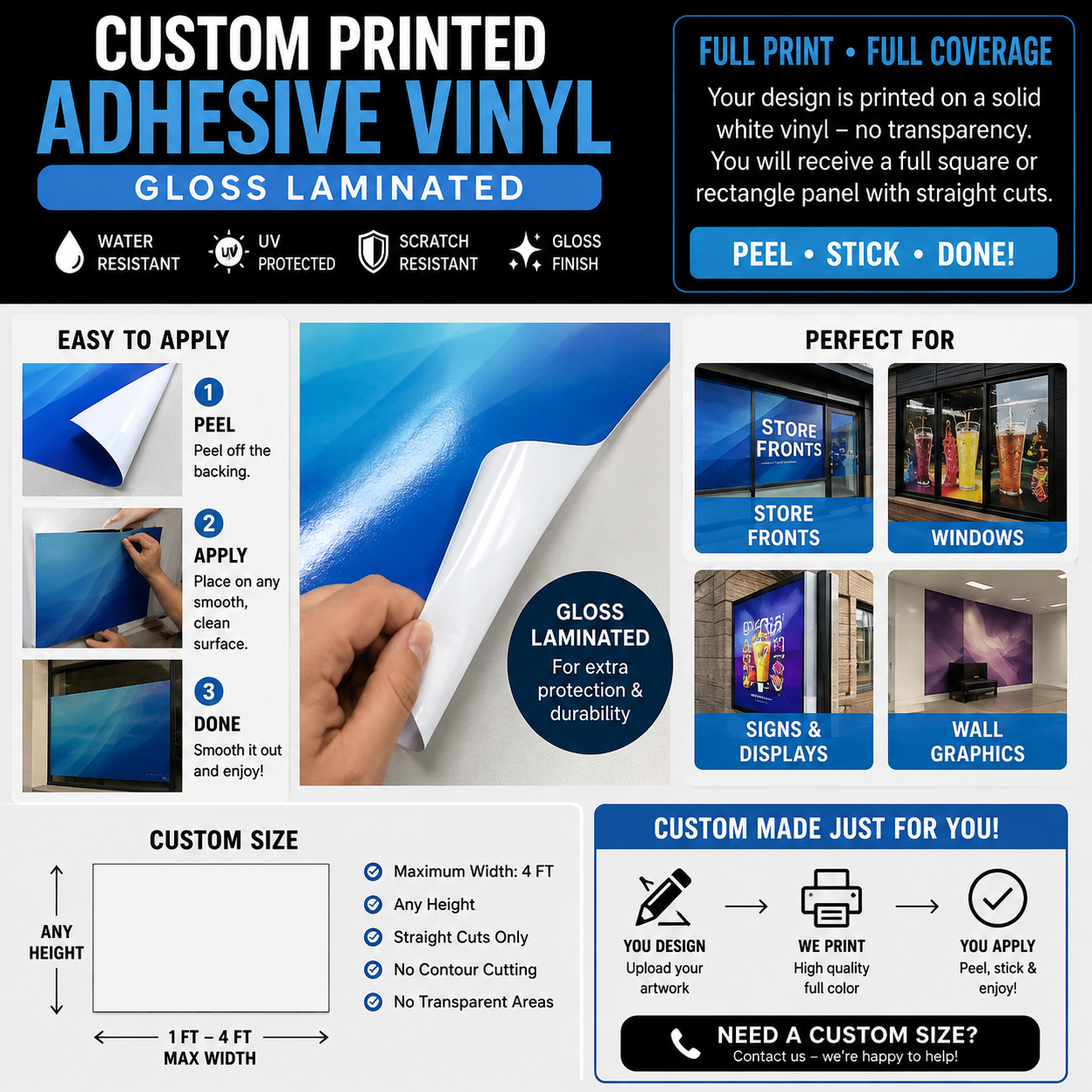 Custom Printed Adhesive Vinyl – Gloss Laminated