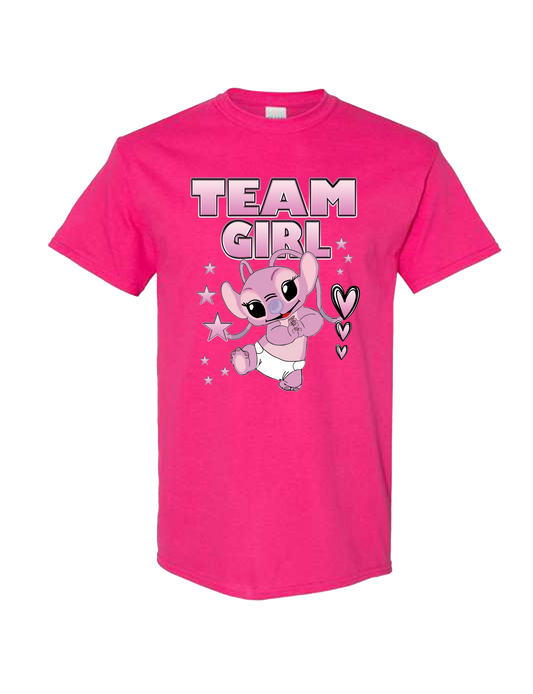 Baby Stitch "Team Girl" Gender Reveal T-Shirt