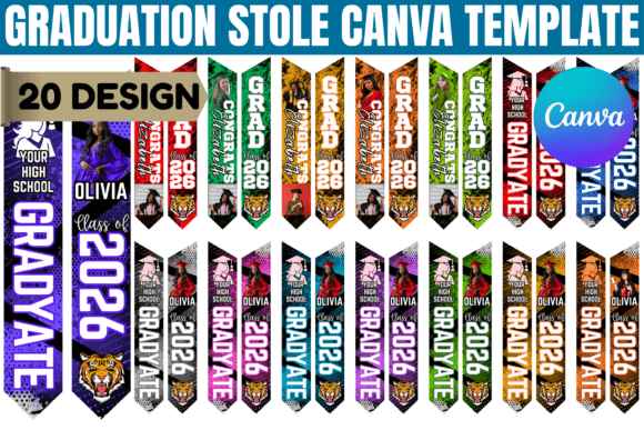Graduation Stole Canva Editable Template