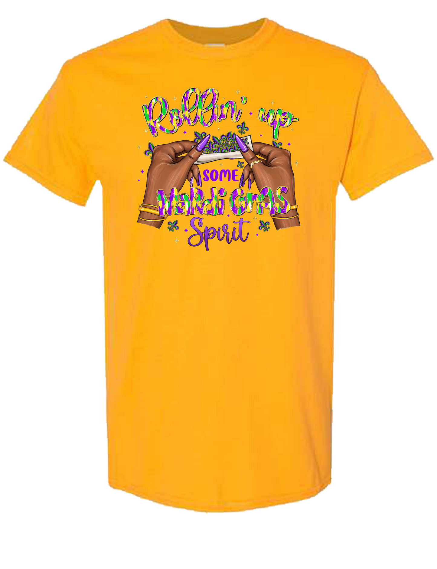 ROLLIN UP SOME MARDI GRAS SPIRIT T-SHIRT