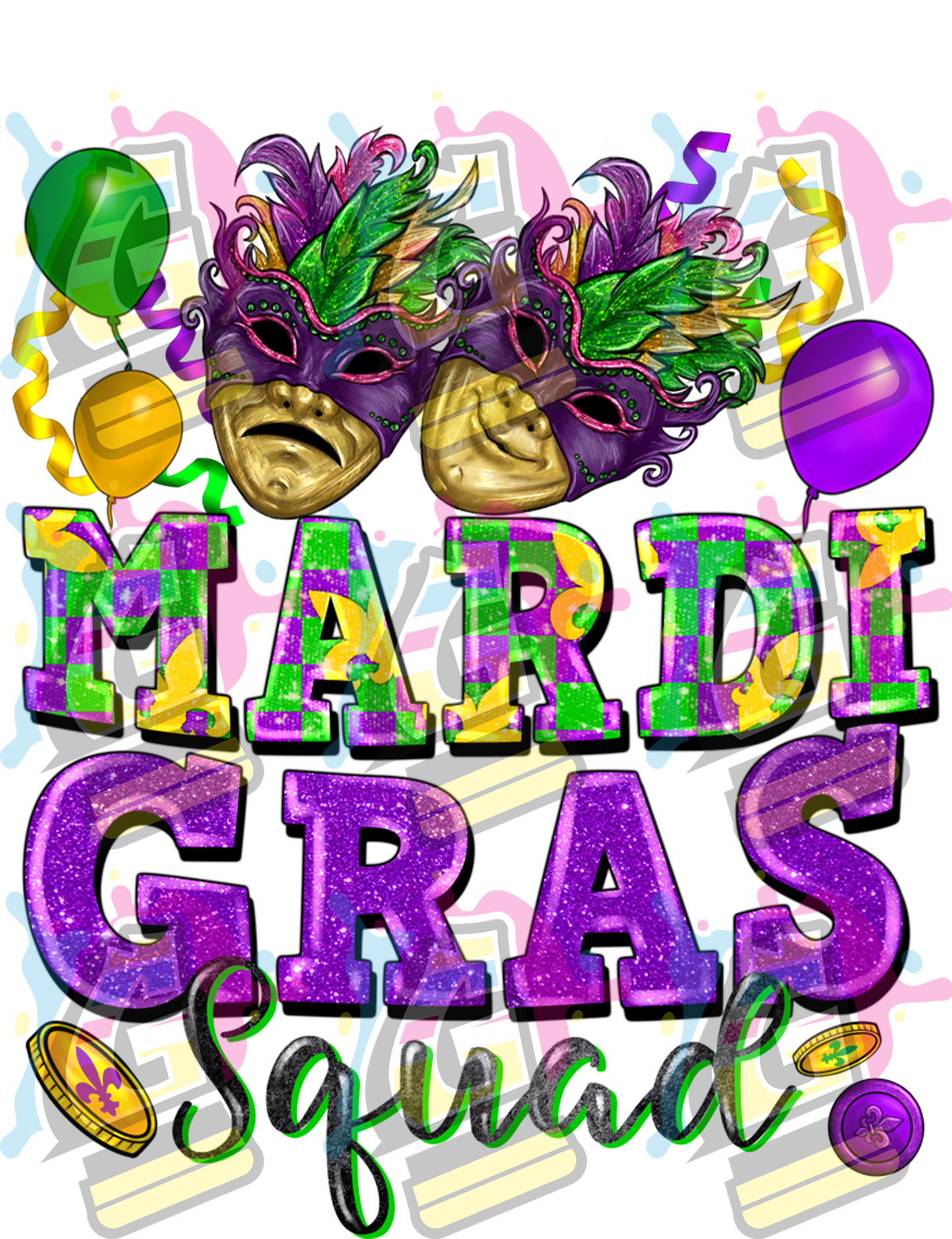 MARDI GRAS SQUAD - DTF PRINT