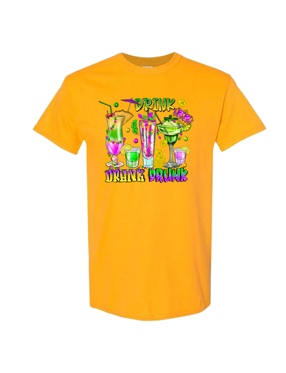 Drink Drank Drunk Mardi Gras - DTF Print