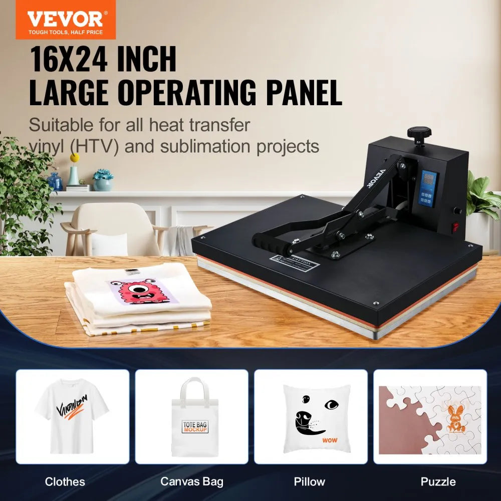 Heat Press 16x24, 1700W Power Heat Press Machine, Fast Heating, High Pressure Heat Press Machine