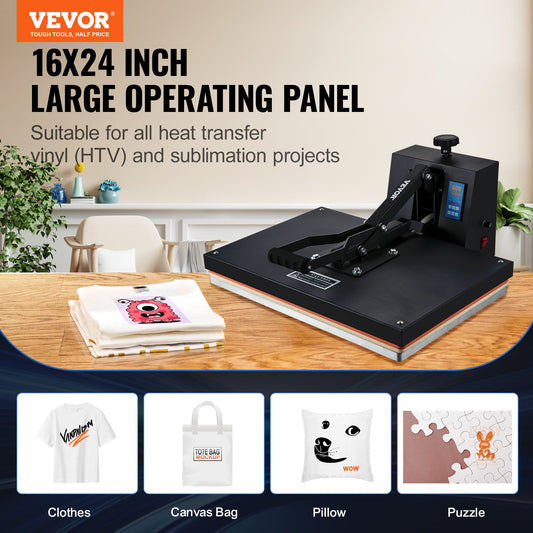 Heat Press 16x24, 1700W Power Heat Press Machine, Fast Heating, High Pressure Heat Press Machine